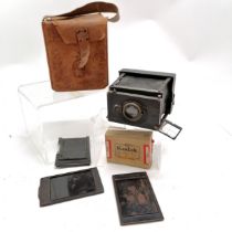 Carl Zeiss Jena Nr 367925 Tessar 1:4,5 f=12cm antique camera with original carry case (with