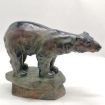 Czechoslovakian Amphora model of a polar bear stood on an ice floe #8283 - 25cm high x 32cm across