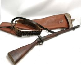 Antique 1875 dated BSA & M Co percussion rifle with stamp to lock (Crown over GP) with original