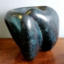 Chris Webb signed abstract patinated bronze sculpture #4 of 9 - @ 28cm x 24cm x 29cm high