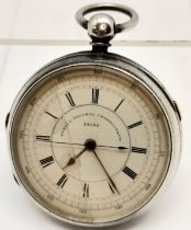 Chester silver 1880 patent Decimal Chronometer number 72187 inscribed on the inside, William Merrett