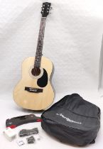 Martin Smith W-101-N-PK (Natural) accoustic 6 string guitar in original carry sleeve with folding