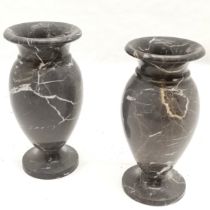 Pair of Grey marble vases, 21 cm high, 11 cm in diameter, good used condition.