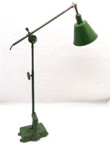 Antique industrial adjustable green machinists lamp in good used condition