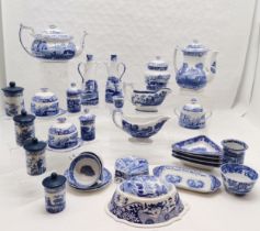 Collection of assorted Spode Italian pattern to include, Teapot a/f, Coffee pot, jelly mould etc.