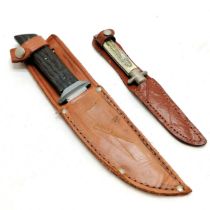 Bukta knife in leather sheath - 21cm long t/w tourist knife