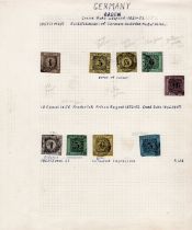Useful collection of pages of German state stamps inc Baden, Prussia etc
