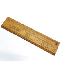 RARE Farmers slide rule & cattle gauge arranged by J Ewart and made by J Tree (22 Charlotte St,