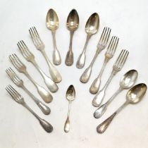 Qty of French silver (950) cutlery with minerva head marks - 861g ~ longest spoon 20cm