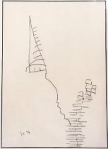 Justin Knowles (1935-2004) untitled 1996 abstract drawing - frame 44.5cm x 36.5cm