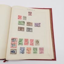 Commonwealth stamp collection in 2 red albums inc GB (inc 1d penny black (a/f)), Hong Kong, India