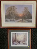 2 x framed prints signed by John Trickett (b.1953) - largest frame 61cm x 80cm