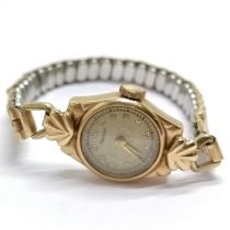 Rotary vintage 9ct gold cased ladies watch on stretchy bracelet - total weight 15.8g & for
