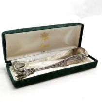 Antique silver plated tongs with bear claw design bowls - 14cm long in a Harrods retail box