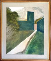 David Imms (b.1945) original 1980 oil on board painting of Stinsford St Michael's Church (the site