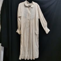 Victorian working smock heavily embroidered in good condition with a few marks to front, chest 110cm