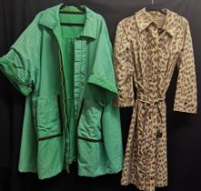 Two vintage coats, the green reversible one size, the other 106cm bust both in good condition