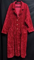 Red velvet opera coat by Maga Zine clothing company in good condition 120 bust