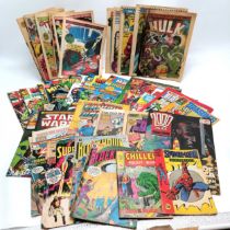Qty of mostly GB vintage comics inc Incredible Hulk, Star Wars, Spider man, Captain America, Super-