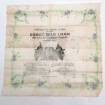 1917 (Feb) Great War Loan meeting in Trafalgar Square commemorative tissue by Burgess (York Place) -