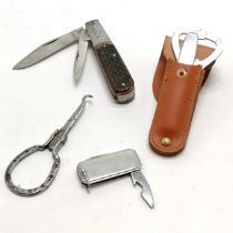 Georg Wostenholm I.XL pocket knife with antler handle - 15cm extended & no obvious damage t/w