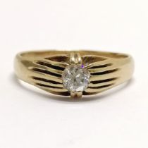9ct hallmarked gold white stone set signet ring - size W & 3.4g total weight - SOLD ON BEHALF OF THE