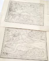 2 x 1876 maps of the river Thames - 46cm x 62cm