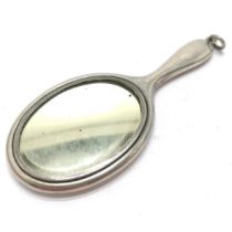 1917 silver hand mirror pendant by Crisford & Norris Ltd - 7.5cm & 10g total weight & no obvious