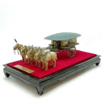 Museum cased copy of 'The bronze chariot of Emperor Qin Shi Huang's mausoleum' - 40cm x 25cm x
