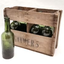 Gaymer's vintage wooden crate, complete with 8 green glass bottles David Bramley Moor Lane