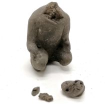 Antiquity ~ Kneeling grotesque figure - head detached with slight losses ~ 7.5cm tall to neck