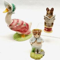 3 x Beswick (Royal Albert) figurines - Tom Kitten in the rockery, Tailor of Gloucester & Jemima