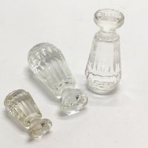 Antique 3 x crystal desk seals inscribed Flete - longest pair 6.5cm (1 has small chip to seal end) &