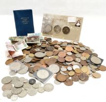 Qty of GB silver coins (total 136g) t/w qty of coins / notes etc