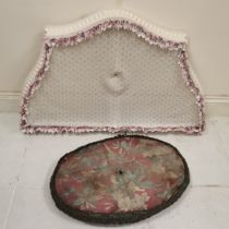 Cream painted French bed Corona, 116 cm at widest point, 72 cm deep at widest point, good used