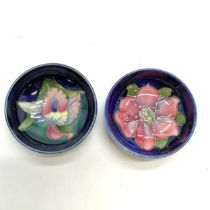 2 x Moorcroft small dishes - 7.8cm diameter