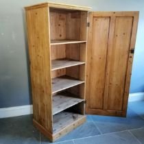 Antique pine single door larder/ utility cupboard, with single door revealing fitted shelf interior,