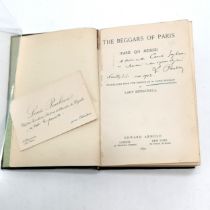 1897 book The Beggars of Paris hand signed with message by author Louis Paulian (1847-1933) - also