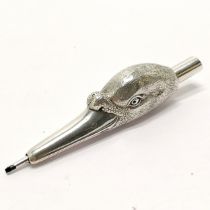 Victorian unmarked silver Sampson Mordan novelty duck / swan head propelling pencil (Regd