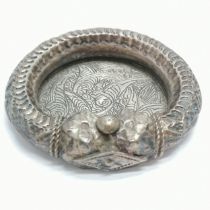 Egyptian 800 silver dish made from trade bangle - 9cm across & 85g total weight