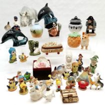 Collection of assorted china to include Poole dolphins, , Royal Doulton toby jug Long John Silver,