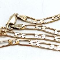 9ct hallmarked gold fancy link chain - 50cm & 7.3g - SOLD ON BEHALF OF THE NEW BREAST CANCER UNIT