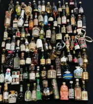 98 x miniature collection of spirits, liqueurs etc inc Oban whisky, Drambuie, Calvados, Dimple,