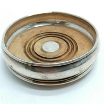 1991 silver coaster with turned wooden base by M C Hersey & Son Ltd - 12.5cm diameter & 150g total