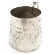 1915 (O) Chester silver tapered tankard by Keswick School of Industrial Art - 9cm high & 202g