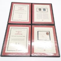 2 x Westminster folders with QV 1d penny black, QV 2d twopenny blue & 1d red on letter