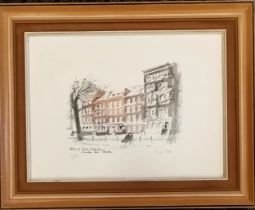 Sir Hugh Casson (1910-99) signed print 'Offices of Frere Cholmondeley Lincolns Inn fields' - ltd