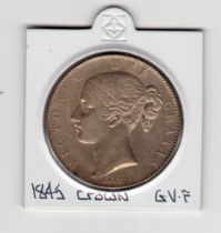 1845 QV crown 5/- coin