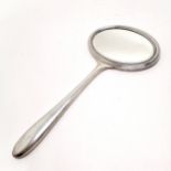 Unusual Swedish double sided hand mirror with long handle marked GAB NS (Guldsmeds Aktiebolaget) -