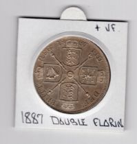 1886 QV double florin 4/- coin